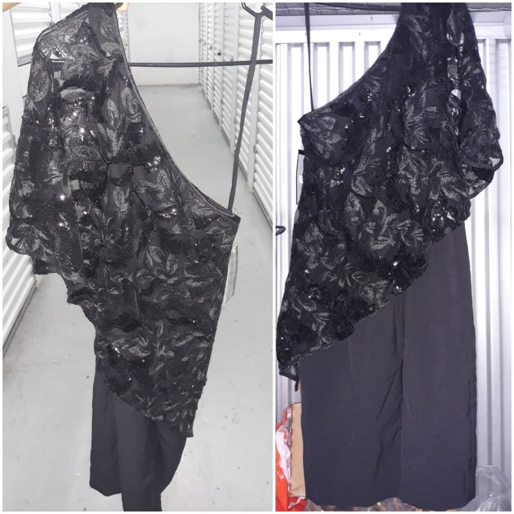 ❤ New One Shoulder Lace Black Elegant Dress